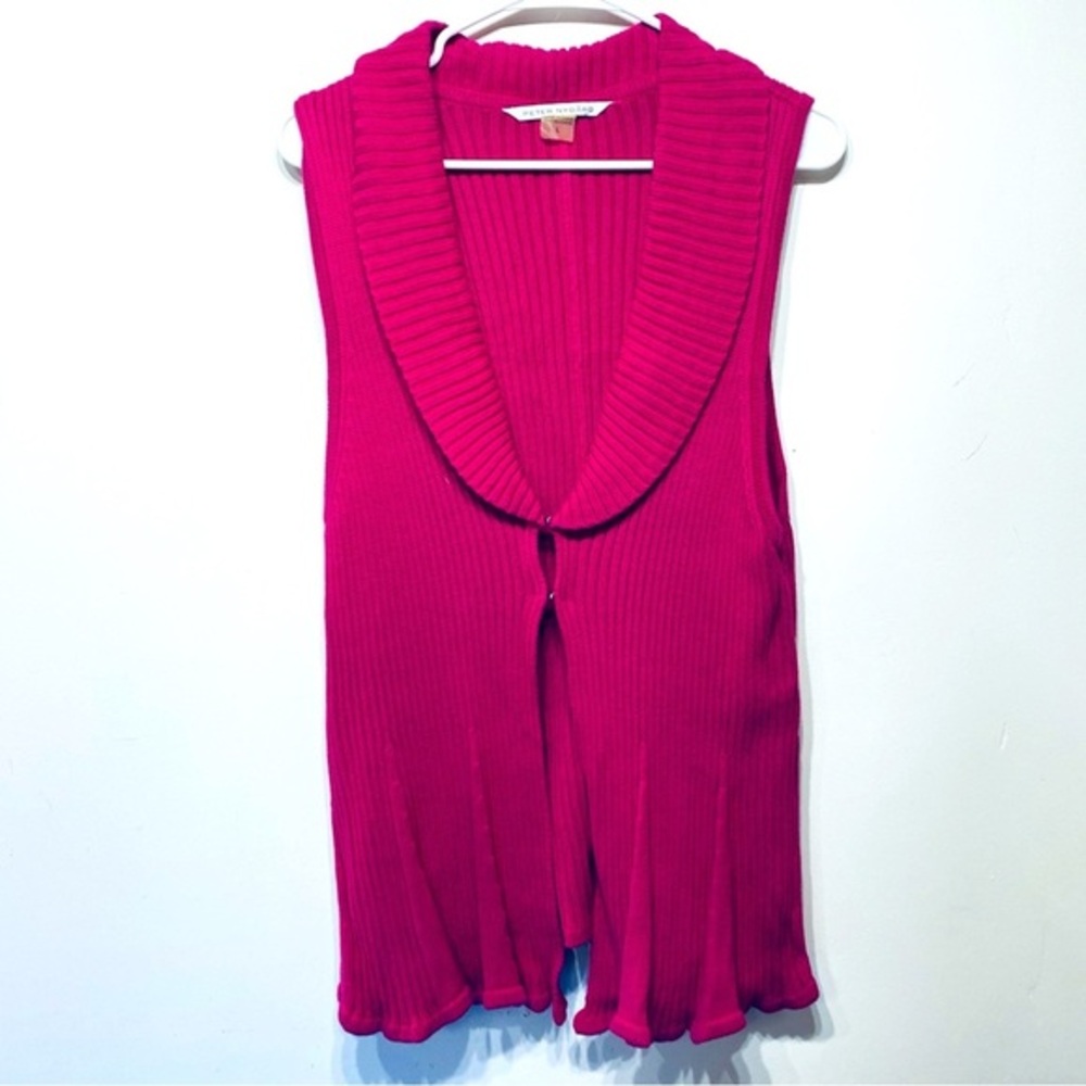 Peter Nygard Pink Sleeveless Knit Vest Large